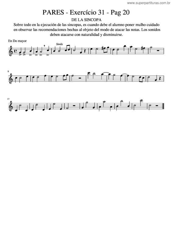 Partitura da música Pares v.4