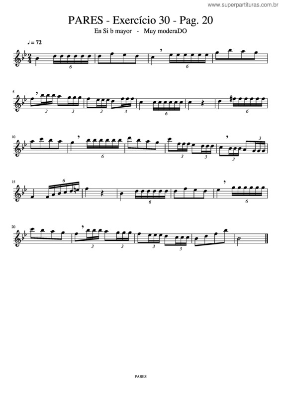 Partitura da música Pares