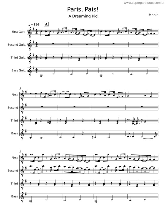 Partitura da música Paris, Pais! – Monla