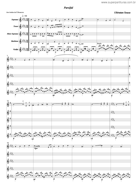 Partitura da música Parsifal v.2