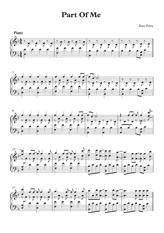 Partitura da música Part of Me