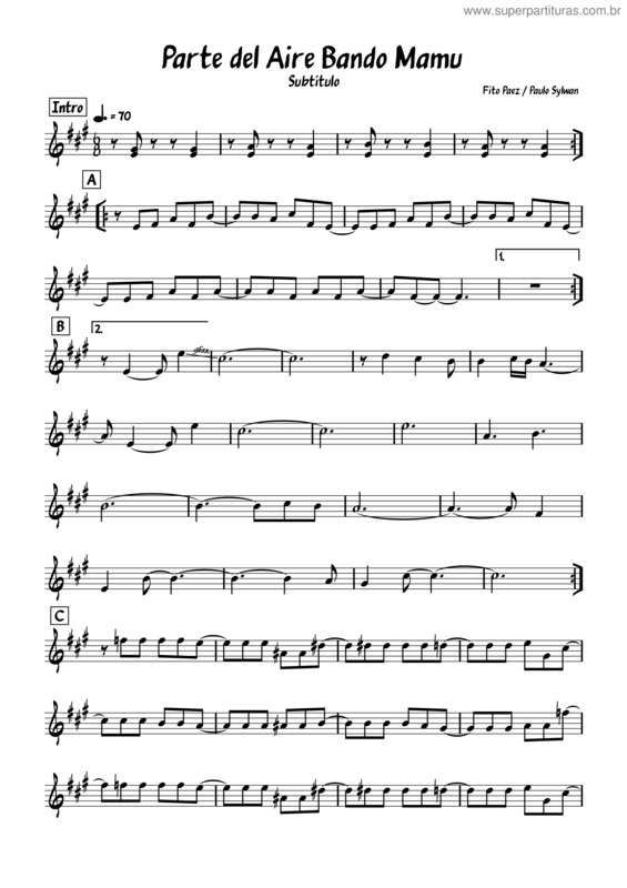 Partitura da música Parte Del Aire Bando Mamu