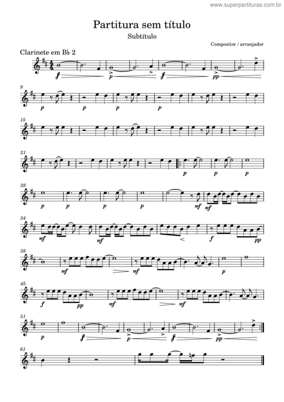 Partitura da música Partes Lagrimas–Clarinete_Em_Bb_2
