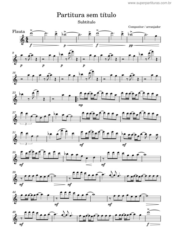 Partitura da música Partes Lagrimas–Flauta.1
