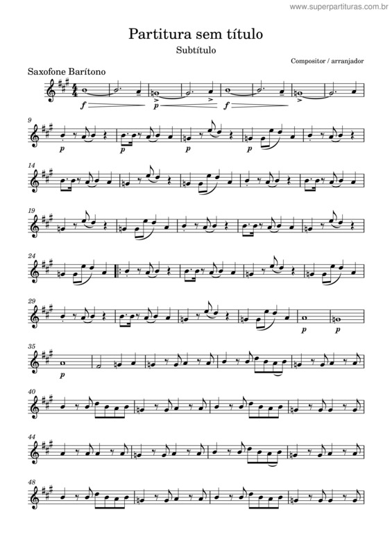 Partitura da música Partes Lagrimas–Saxofone_Barítono.Mxl