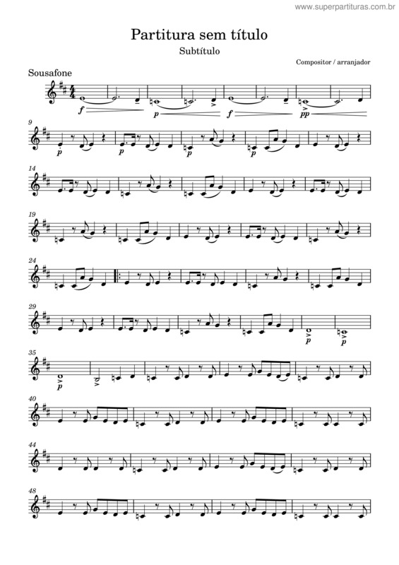 Partitura da música Partes Lagrimas–Sousafone.Mxl