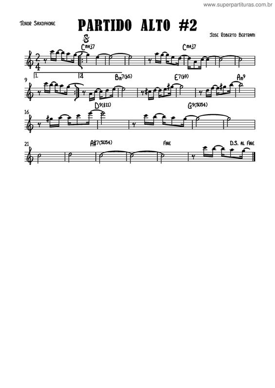 Partitura da música Partido Alto