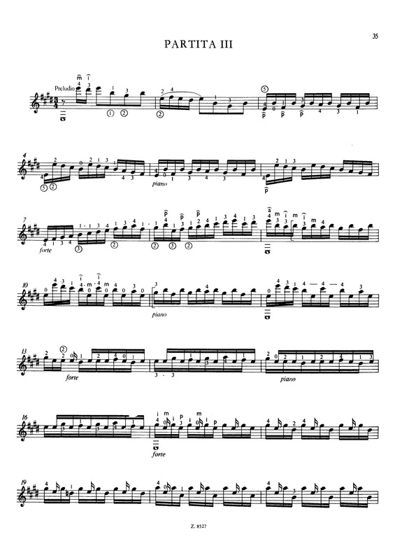 Partitura da música Partita III