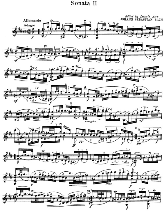 Partitura da música Partita No. 1 in B minor BWV1002