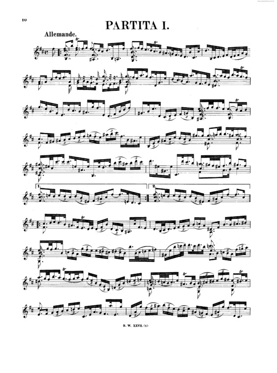 Partitura da música Partita No. 1