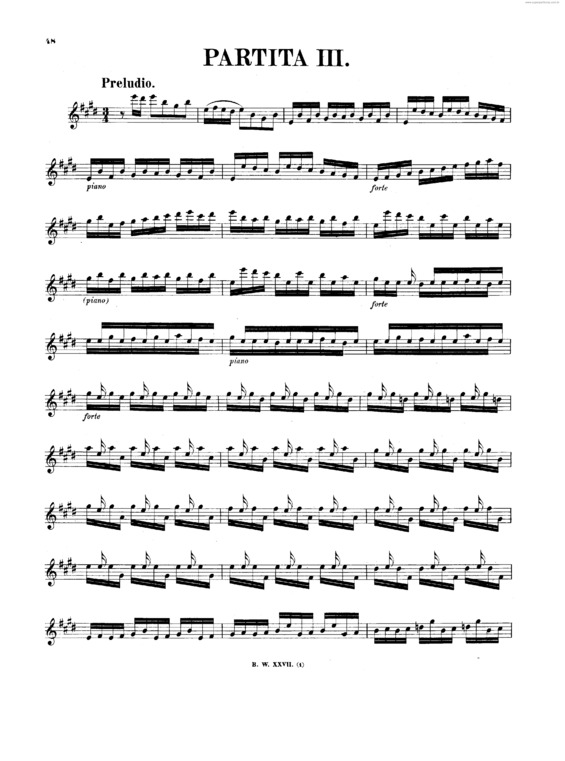 Partitura da música Partita No. 3