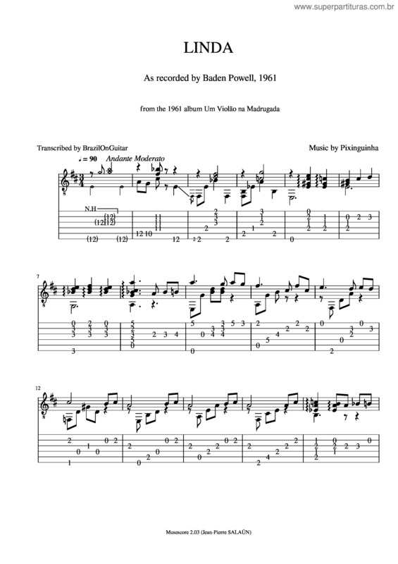 Partitura da música Partitab / Linda De Baden Powell