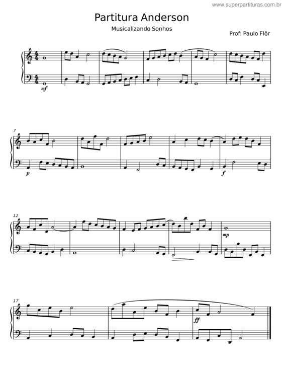 Partitura da música Partitura Anderson