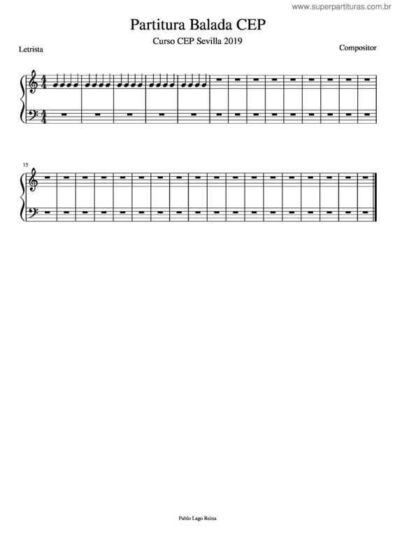 Partitura da música Partitura Balada Cep