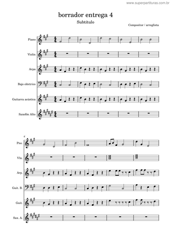 Partitura da música Partitura Borrador 3 Entrega Saxo