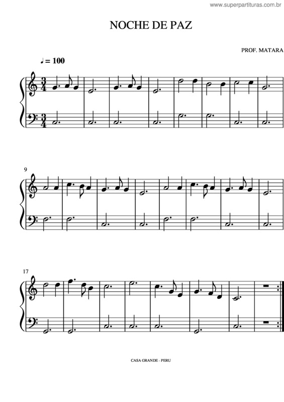 Partitura da música Partitura De Noche De Paz