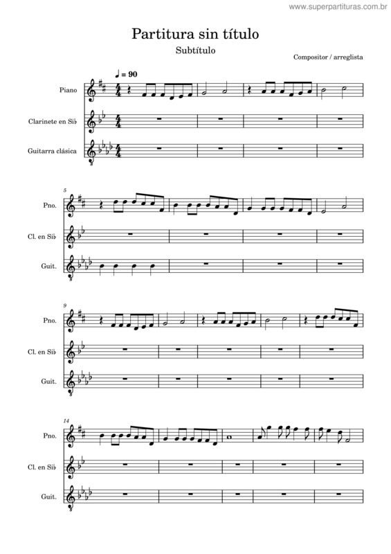 Partitura da música Partitura Nada