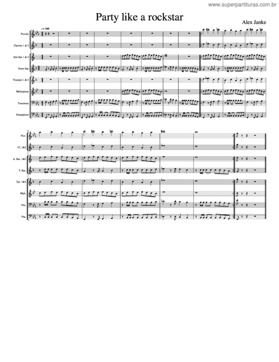 Partitura da música Party Like A Rockstar v.2