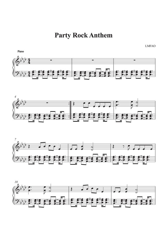 Partitura da música Party Rock Anthem
