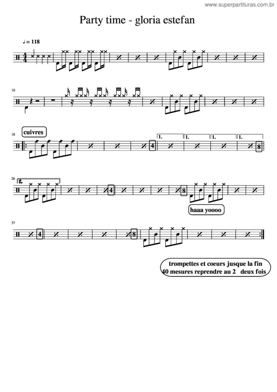 Partitura da música Party Time – Gloria Estefan