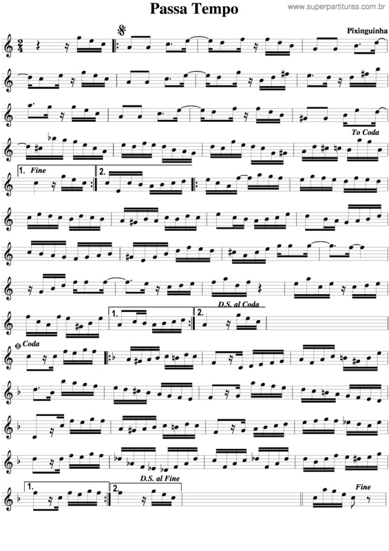 Partitura da música Passa Tempo v.2