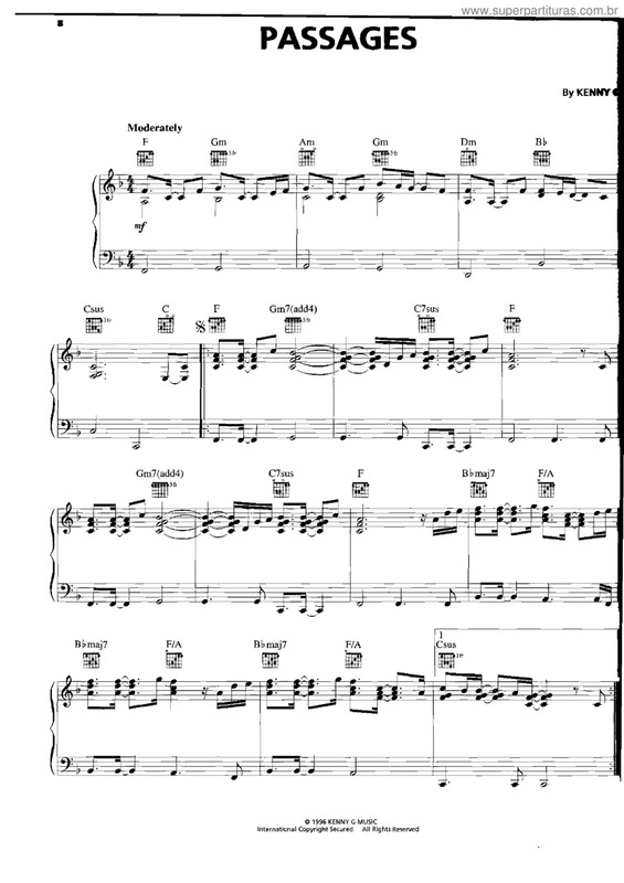 Partitura da música Passages