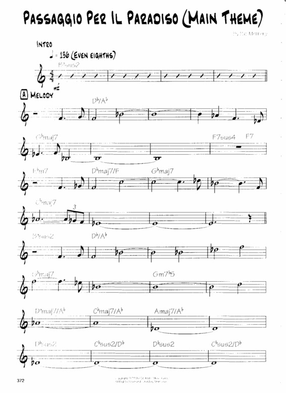 Partitura da música Passagio Per Il Paradiso