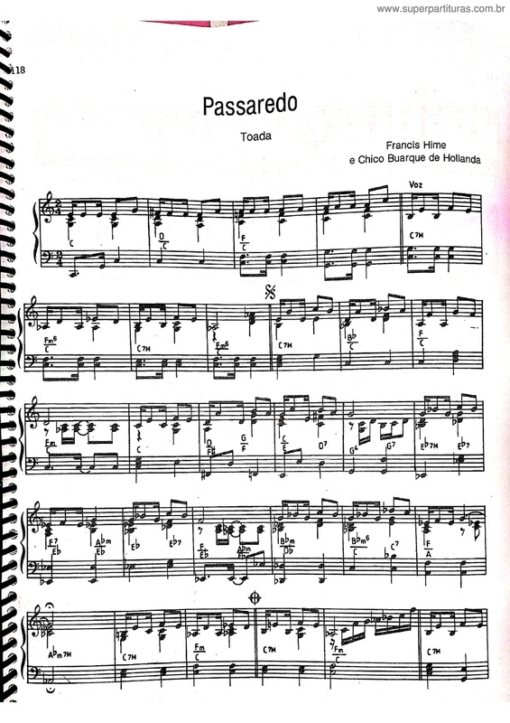 Partitura da música Passaredo v.2