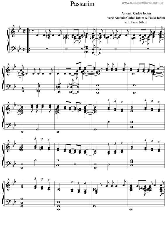 Partitura da música Passarim