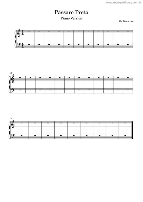 Partitura da música Pássaro Preto v.2
