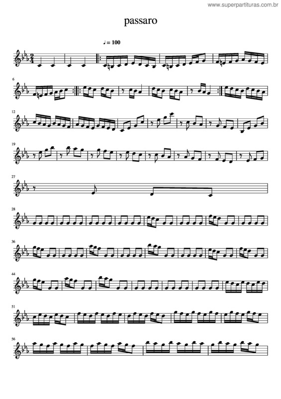 Partitura da música Passaro