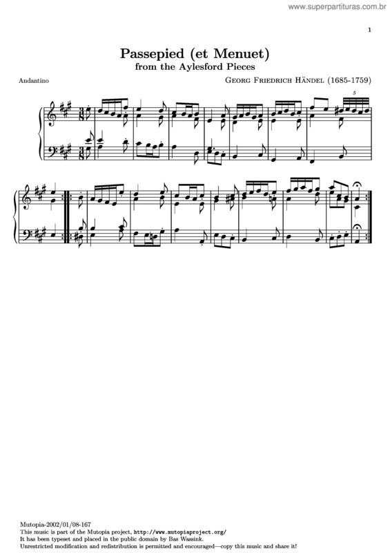 Partitura da música Passepied (et Menuet)