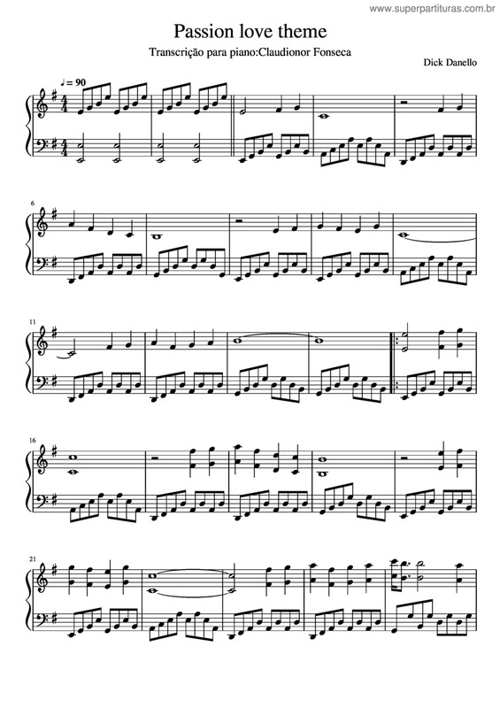 Partitura da música Passion Love Theme