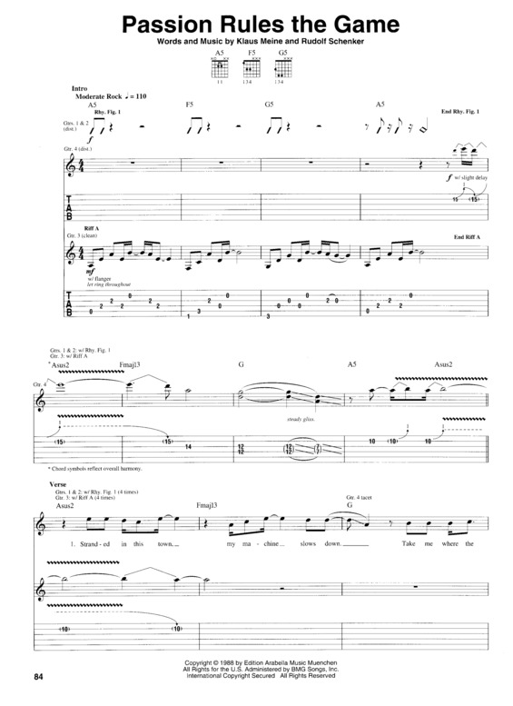 Partitura da música Passion Rules The Game