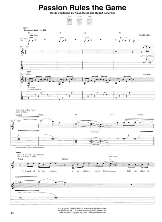 Partitura da música Passion Rules The Game