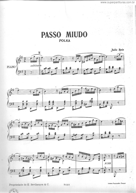 Partitura da música Passo miudo