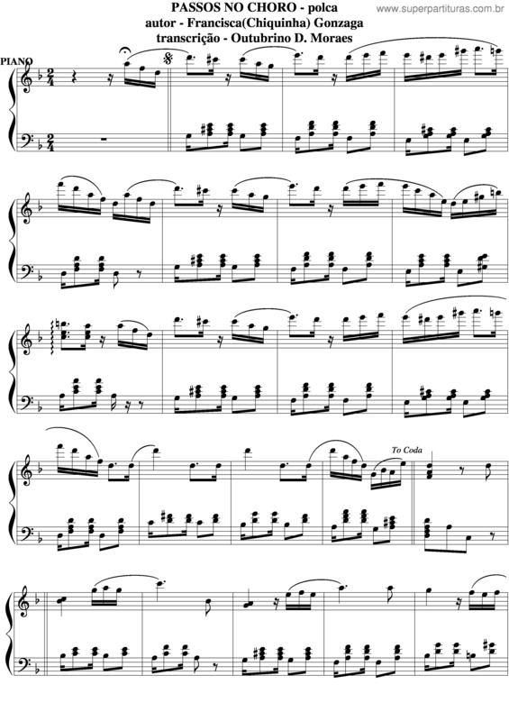 Partitura da música Passos No Choro