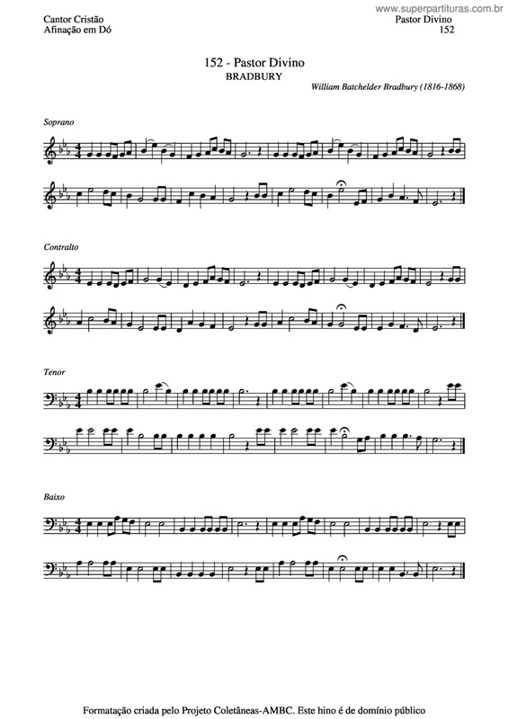 Partitura da música Pastor Divino v.3