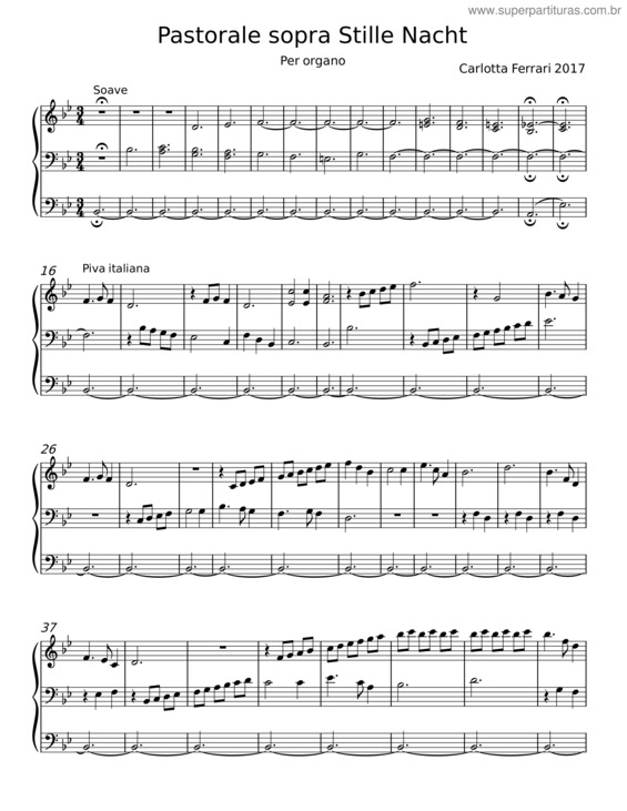 Partitura da música Pastorale Sopra Stille Nacht – Carlotta Ferrari
