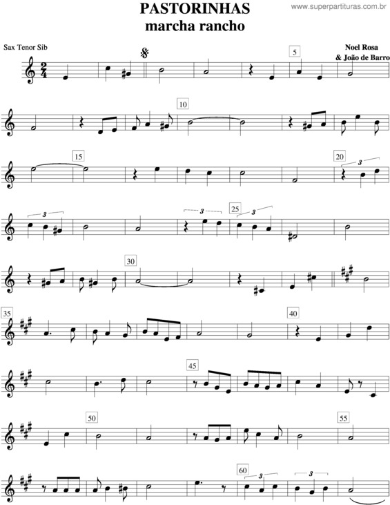 Partitura da música Pastorinhas