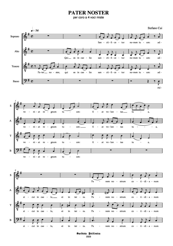 Partitura da música Pater Noster v.2