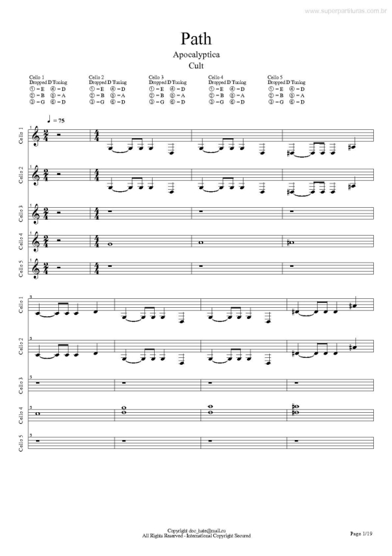 Partitura da música Path