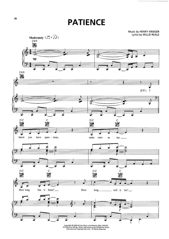 Partitura da música Patience v.4