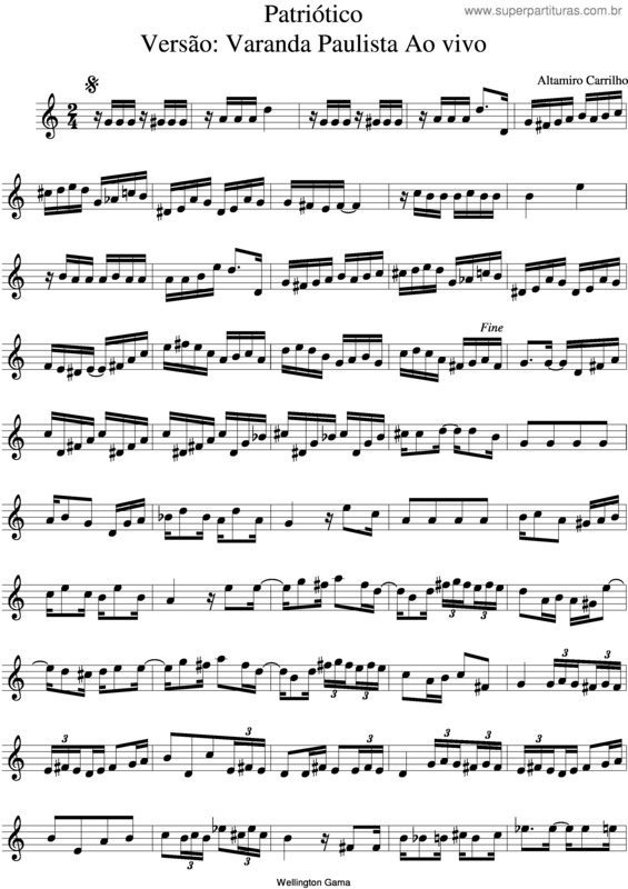 Partitura da música Patriótico