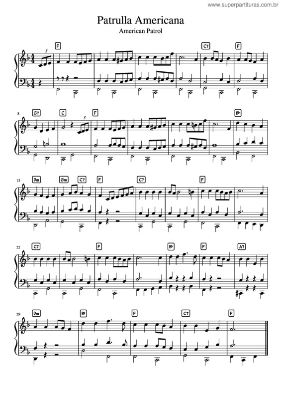Partitura da música Patrulla Americana