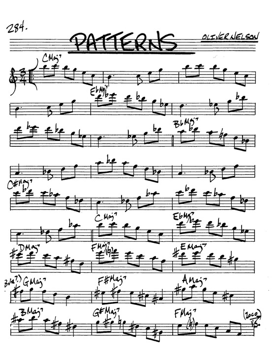 Partitura da música Patterns