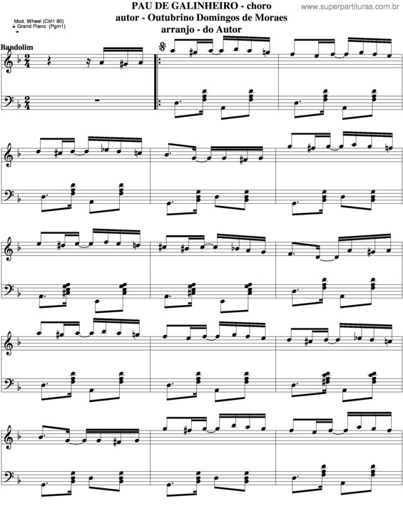 Partitura da música Pau De Galinheiro v.3