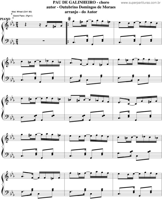 Partitura da música Pau De Galinheiro v.4