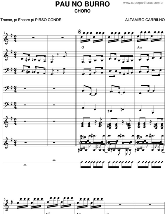 Partitura da música Pau No Burro v.2