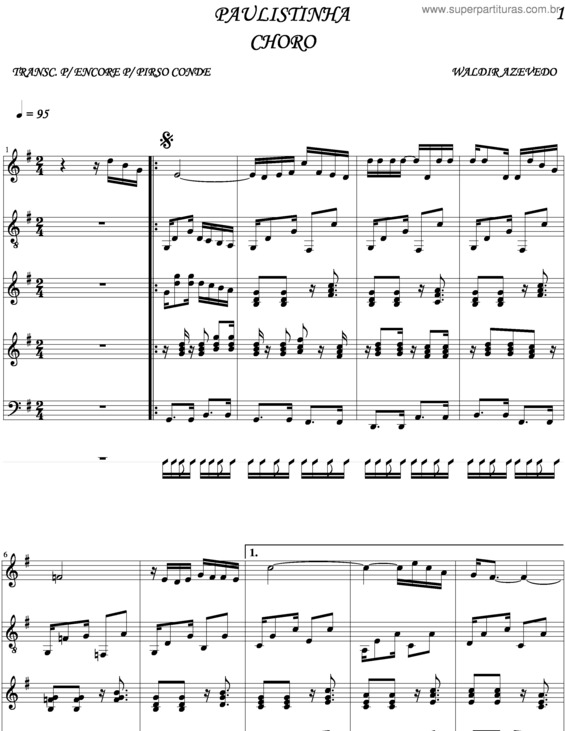 Partitura da música Paulistinha v.3